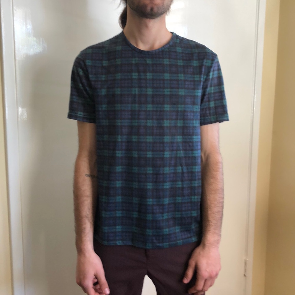 Topman green checkered tee